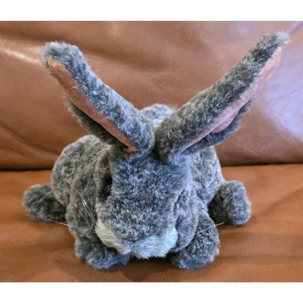 8 Inch Charcoal Gray Folkmanis Bunny Rabbit Hand Puppet Classroom Homeschool